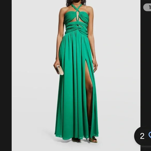 Ronny Kobo Collection Dresses | Nwt Ronny Kobo Green Ally Maxi Chiffon Dress Size Small | Color: Green | Size: S | Jolynncavalier's Closet